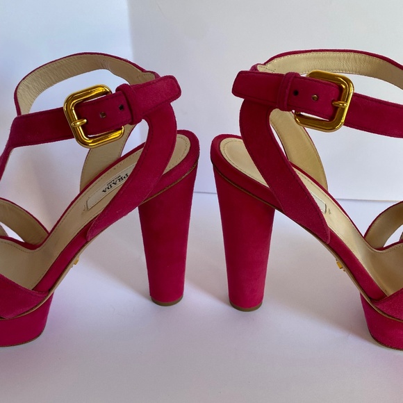 NEW PRADA PEONY SUEDE PLATFORM HIGH HEELS - Picture 15 of 15